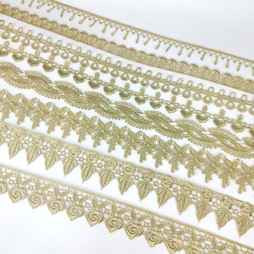 1yards Vintage Gold Lace Trim Gold Scalloped Lace Trim Yard Etsy