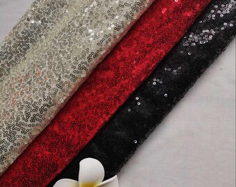 Tecido de lantejoulas de 3 cores, tecido brilhante, tecido de lantejoulas vermelho para festa, vestido de lantejoulas preto, decoração de natal de lantejoulas vermelhas no quintal