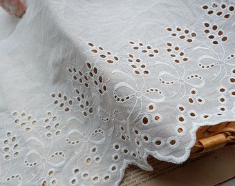 Cotton lace, white scalloped lace, for skirts, curtains, pillowcases, cuffs