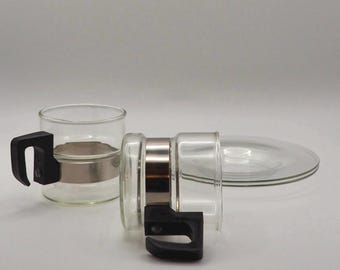 Espresso cup set with coaster for 2 - Vintage 70s design