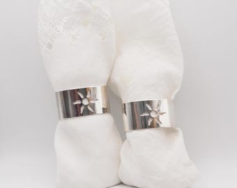 90s Napkin Ring Set with Sun Design - 8 Pieces