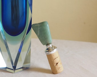 Vintage wine cork decoration/embellishment with semi-precious stone
