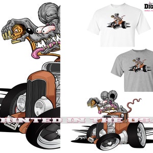 Digirods Rat Rod Racer Vintage 1932 Ford Hot Rod Exclusive Cartoon Car Series Short Or Long Sleeve T Shirt