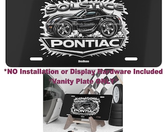 DigiRods Pontiac Solstice Convertible Splash Cartoon Car Black Vanity License Plate