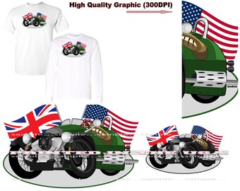 Morgan 3-Wheeler 3 Wheeler British Roadster Model Graphic DigiRods Cartoon Car Short Or Long Sleeve T Shirt