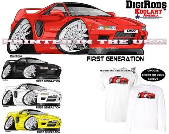 NSX First Generation Model Sports Car DigiRods / Koolart Cartoon Car Short Or Long Sleeve T Shirt