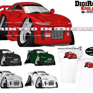 Mitsubishi 3000GT 3000 GT Discontinued Model Sports Car DigiRods / Koolart Cartoon Car Short Or Long Sleeve T Shirt