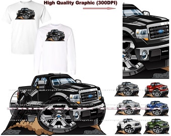 DigiRods F-150 F150 F-serie populaire 12e generatie vrachtwagen cartoon auto T-shirt met korte of lange mouwen: