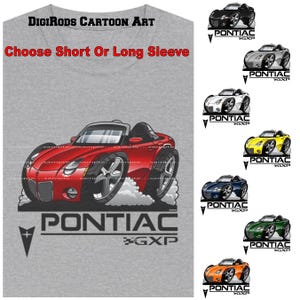 DigiRods Pontiac Solstice GXP Model Convertible Paint Colors Cartoon Car Short Or Long Sleeve Gray T Shirt
