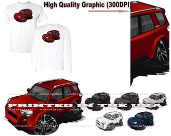 Toyota 4Runner 4 Runner SUV 4x4 Truck Model DigiRods Cartoon Car Short Or Long Sleeve T Shirt