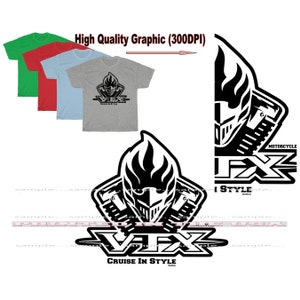 VTX 1300 1800 Motorcycle Classic Cruiser Model Cruise In Style Black Graphic T Shirt - 4 Colors Available