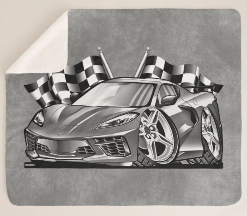 Corvette C8 New Model Racing Flags HDR Chrome Effect Digirods Etsy