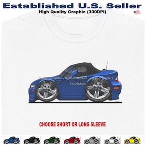 DigiRods BMW Z3 Model Convertible Side View Paint Colors Cartoon Car Short Or Long Sleeve White T Shirt