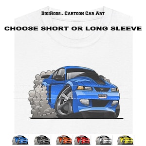 DigiRods Ford Mustang Mach 1 Mach1 2003 2004 Model Paint Colors Cartoon Car Short Or Long Sleeve White T Shirt