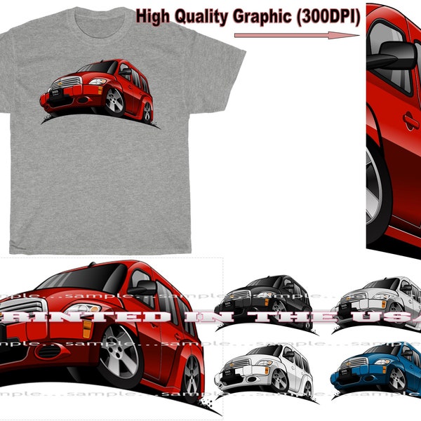 HHR SUV Wagon Discontinued Model DigiRods Cartoon Car Sport Gray T Shirt