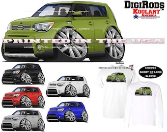 Kia Soul Popular Compact DigiRods / Koolart Cartoon Car Short Or Long Sleeve T Shirt