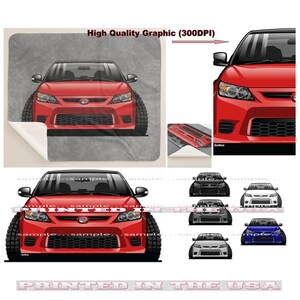 May include: Red car with black grill and black wheels. The car is on a gray background. The image is labeled "High Quality Graphic (300DPI)".