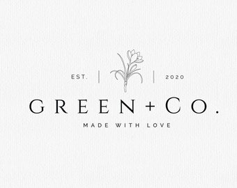 Botanical logo design with a contemporary look logo is perfect for small business logo