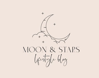 Moon and Stars Logo, Blogger Logo, beauty logo design, Astrology, Moon Premade Logo Small business premade logo, Bohemian logo, Brand Design