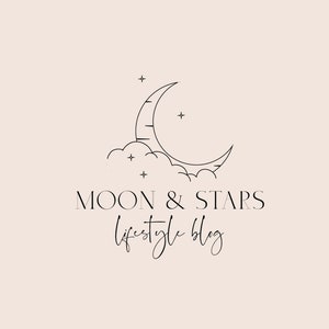Moon and Stars Logo, Blogger Logo, beauty logo design, Astrology, Moon Premade Logo Small business premade logo, Bohemian logo, Brand Design