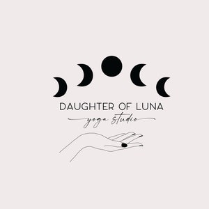 Hand and Moon Premade Logo for small business | Hand drawing logo | Trendy logo Modern hand minimalist | Brand Design | Simple Logo
