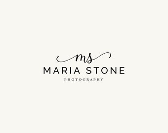 PHOTOGRAPHY LOGO and WATERMARK / modern calligraphy elegant premade logo, Initials Logo Design, Handwritten logo