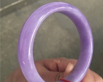 Free delivery - New natural AAA jadeite jade ice light purple jade good luck round Lavender jade bangle