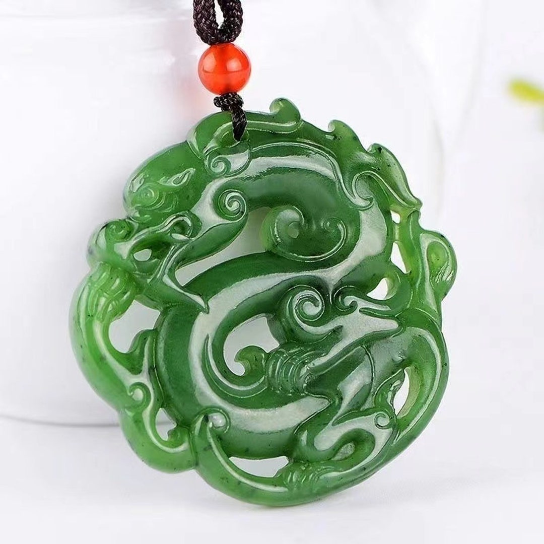 Natural AAA Jadeite Jade Dark Green Jade Good Luck Round 3d Etsy