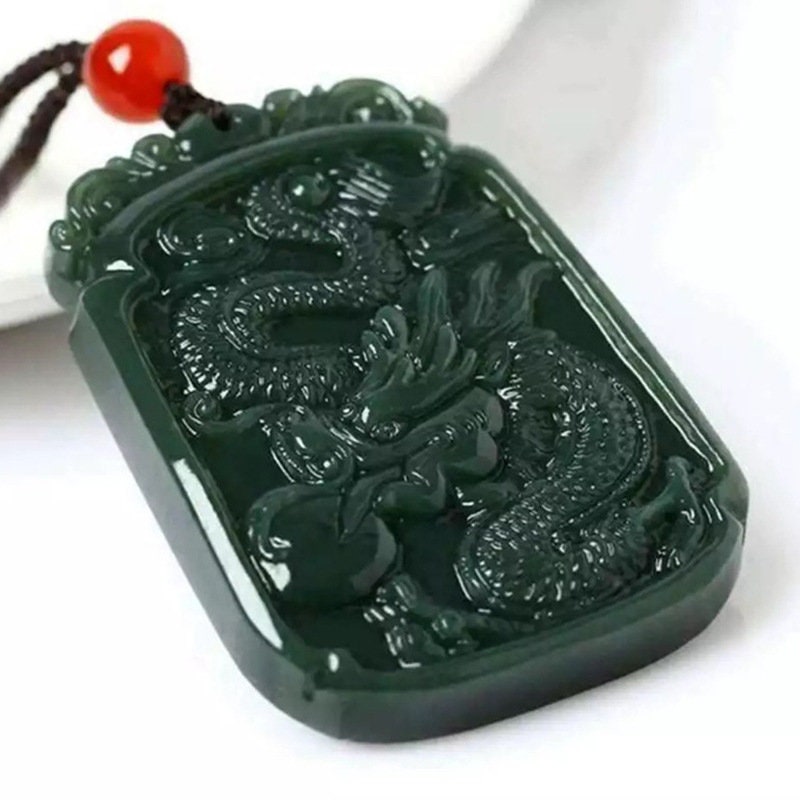 New Natural AAA Jadeite Jade Dark Green Jade Good Luck Oval Etsy