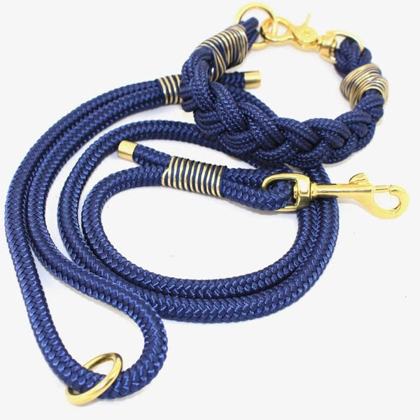 Tauleine with rope collar, dog leash, collar, collar for dogs, braided collar, adjustable dog leash