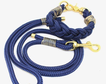 Tauleine with rope collar, dog leash, collar, collar for dogs, braided collar, adjustable dog leash