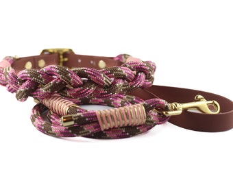 Rope leash, rope collar, dog leash, collar, dog collar made of rope