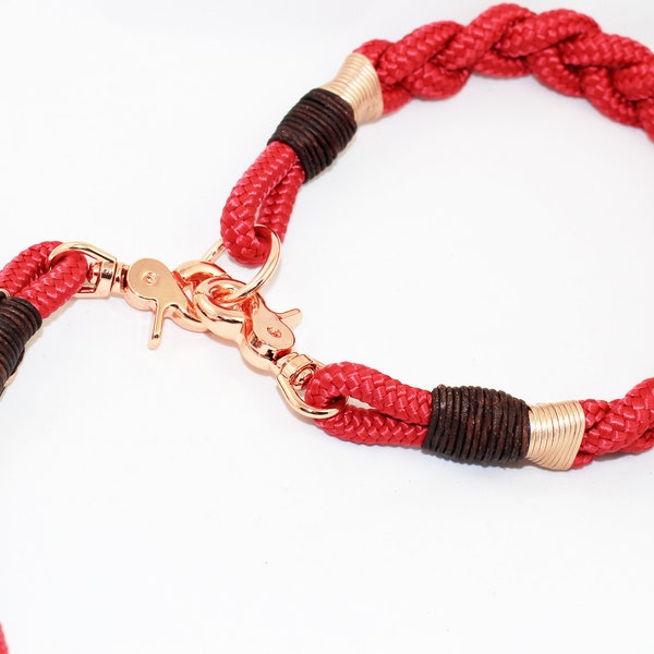 Cross Knot Azur Seilhalsband Für Hunde, 33-39 Cm, Handgewebt Mit Metallverschluss – Stylisches Accessoire