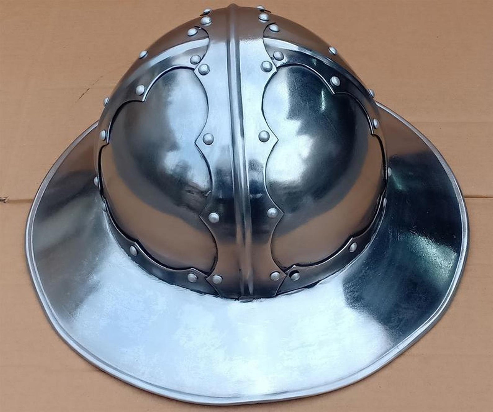Steel German Kettle Spartan Helmet Armor Ancient Reenactment Etsy