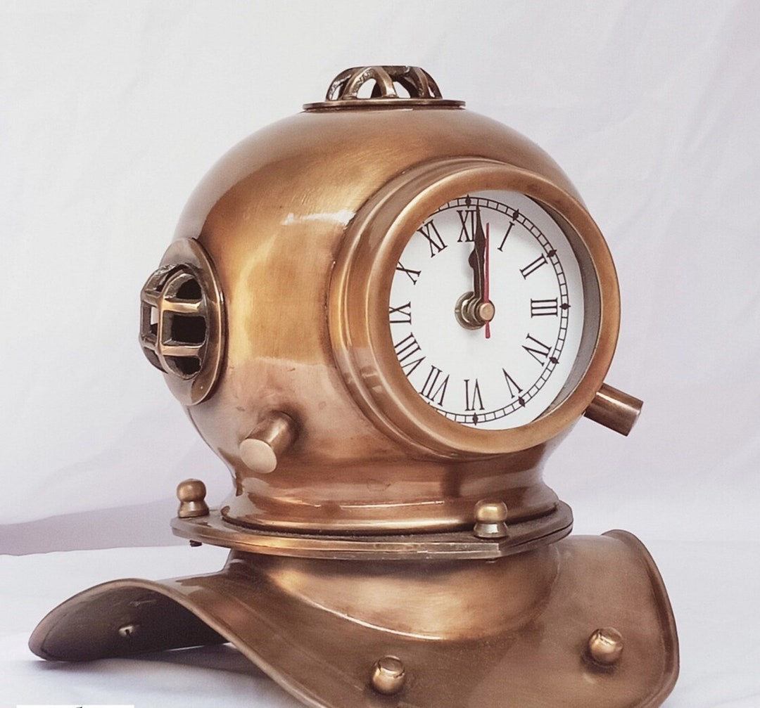 Brown Diving Helmet Clocks Style US Navy Diving Deep Sea Clock Diving