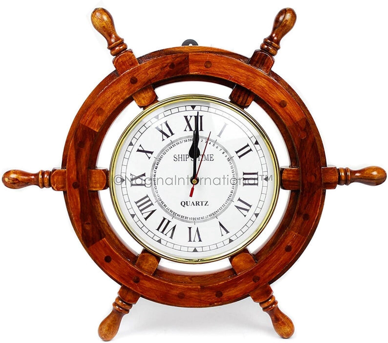 Clock 18 Wooden Pirate Ship Wheel Clock for Home Wall Etsy