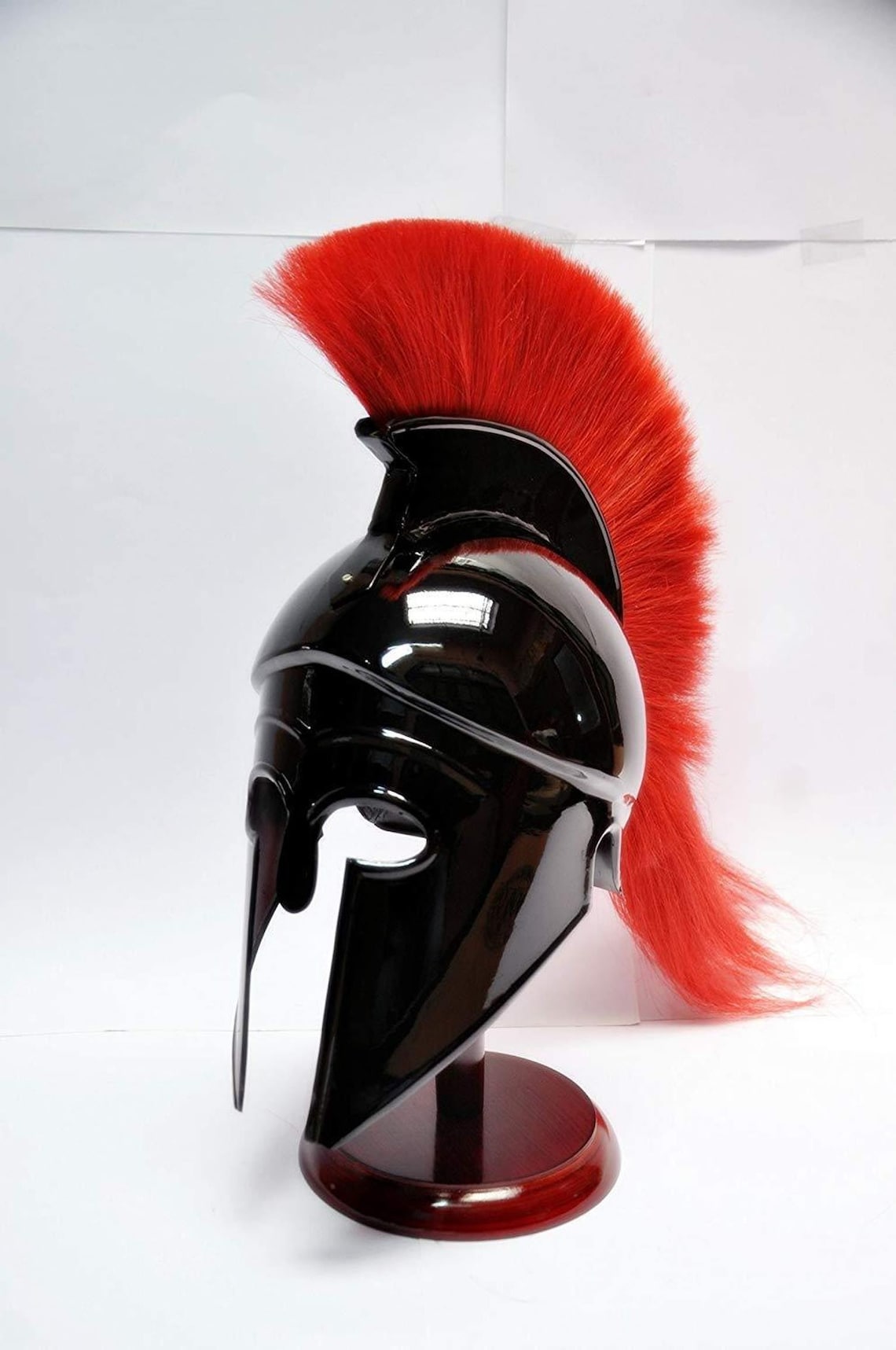 Greek Spartan Steel Helmet with Red Plume and Leather liner Etsy