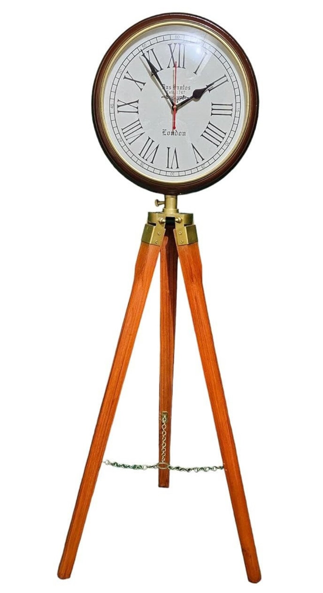 Modern Floor Clock Office Clock Wood Tripod Stand Clock Room Corner