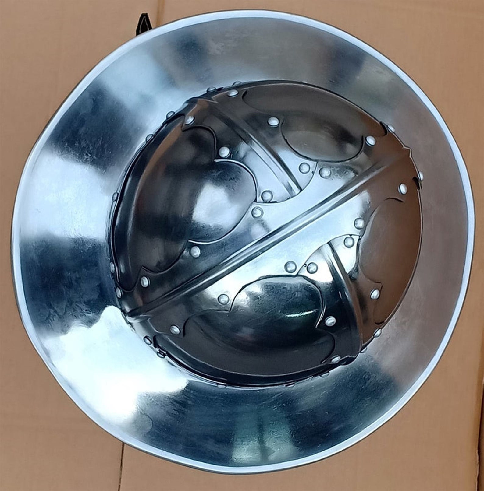 Steel German Kettle Spartan Helmet Armor Ancient Reenactment Etsy