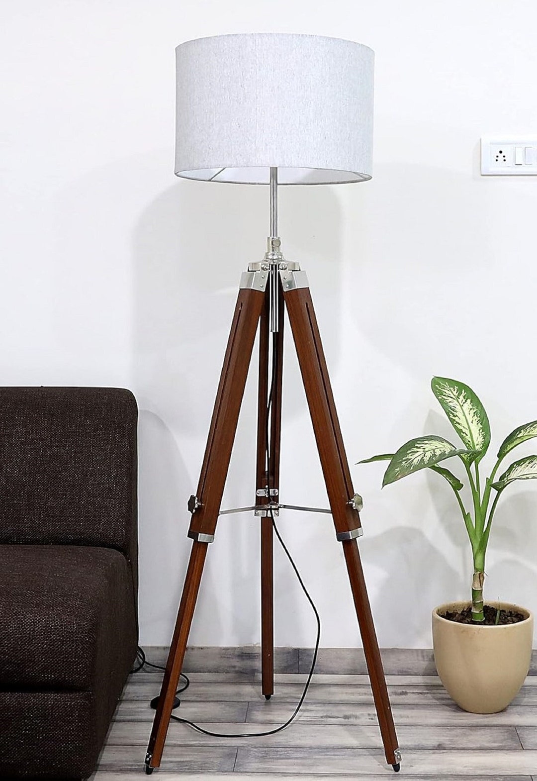 Victorian Wooden Tripod Stand Lamp Wood Base Floor Lamp Room - Etsy