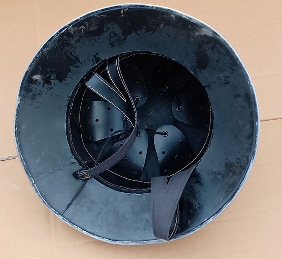 Steel German Kettle Spartan Helmet Armor Ancient Reenactment Etsy