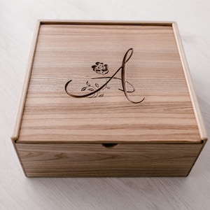 Caja de madera, Personalizada, Caja de recuerdo, Caja de aniversario, Caja grabada, Caja para foto, Grande, Caja de recuerdos, Regalo para él, Caja grande, Regalo de San Valentín
