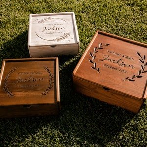 Caja de madera, Personalizada, Caja de recuerdo, Caja de aniversario, Caja grabada, Caja para foto, Grande, Caja de recuerdos, Regalo para él, Caja grande, Regalo de boda