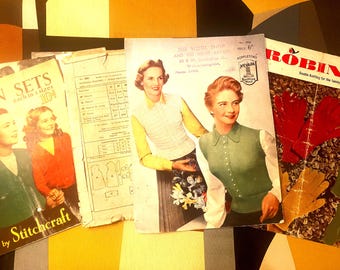 Woman's 1950's Sewing and Knitting pattern magazines x8 total