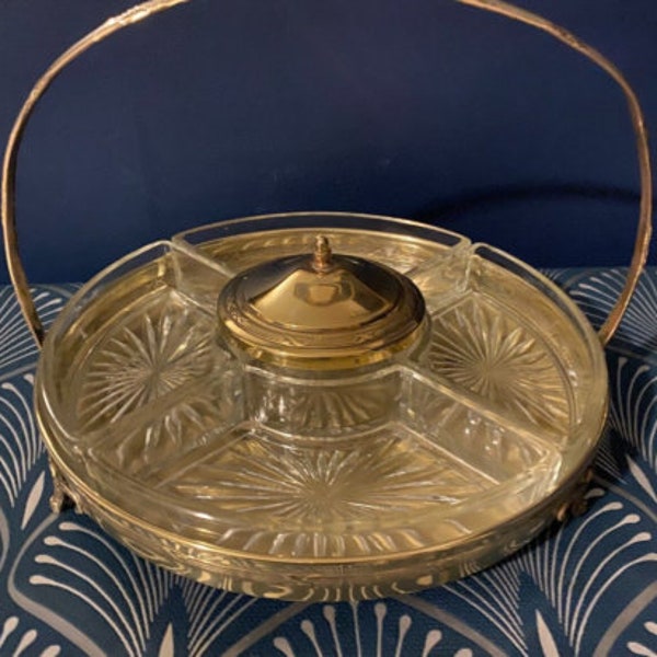 Stunning French Art Deco- Hors deuvres- Serving Tray-Crudités Serving Tray