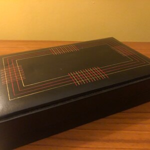 Scatola per carte da gioco/scatola per sigari originale retrò della metà del secolo moderno