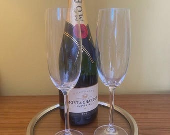 French 1930's Deco silver trim serving tray - great condition