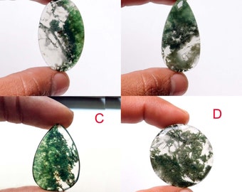 Loose Semi Precious Gemstone Suppliers Jewelry Making AG-5060 48X12X7 MM Handmade Pendant Cabochon New Arrivals Moss Agate Cabochon