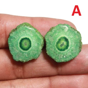 Par de quartzo drusa solar arco-íris! Azul! Verde! Rosa! Cabochão! Quartzo solar com pedras preciosas em atacado, pingente de fio enrolado, pedra para fazer joias