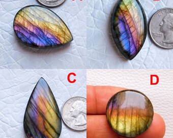 Labradorite Gemstone Loose Gemstone For Making Wire Wrapping Pendant Amazing Purple Labradorite Oval 38X23X7mm Cabochon Gemstone